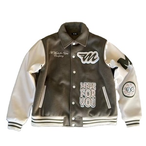 แจ็คเก็ตวาร์ซิตี้แบบสั่งทำ OEM สำหรับทุกเพศ ระบายอากาศได้ดี เป็นมิตรกับสิ่งแวดล้อม กันน้ำ สไตล์วินเทจ สตรีทแวร์ ปักลาย แจ็คเก็ตฤดูหนาว - Product Image 1