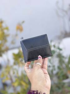 กระเป๋าสตางค์หนังแท้คุณภาพสูง ป้องกัน RFID สำหรับใส่บัตรเครดิต บัตรประชาชน บัตรธุรกิจ แบบพับสองตอน ดีไซน์บางเฉียบ สำหรับผู้ชาย - Product Image 3