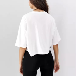 T-shirts courts confortables pour femmes, pour l'entraînement et la course, personnalisables, 100 % coton, imprimés, respirants et écologiques - Product Image 2