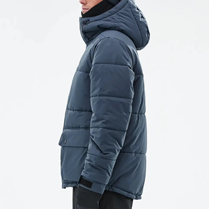 Chaqueta Parka con Capucha Azul Ártico para Hombre, Chaqueta Acolchada, Abrigo de Invierno con Aislamiento Grueso, Ropa de Abrigo Urbana Resistente al Viento con Bolsillo con Solapa - Product Image 4
