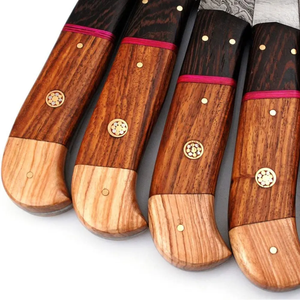LEGACY BLADES Premium Damascus Steel <b>Cooking</b> <b>Knife</b> <b>Set</b> Handmade Kitchen Cutlery Natural Wood Handle Hotel Restaurant OEM - Product Image 2