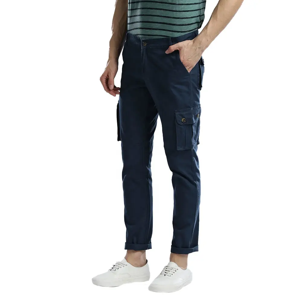 กางเกงคาร์โก้ผ้าฝ้ายแท้สำหรับผู้ชาย,กางเกงผู้ชายแบบลำลองทรงตรงมีกระเป๋าหลายใบสินค้าใหม่ปี2022