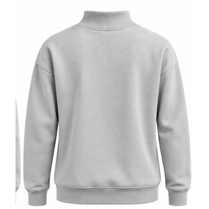 Light Gray Women High Neck Sweatshirt Long Sleeve Pullover Loose Fit Fleece Mock Neck Casual Winter Streetwear Fashion <b>Jumper</b> - Product Image 2