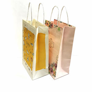 Sacs en papier jaune chats, 50 unités - Product Image 1
