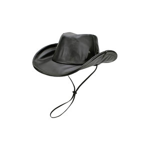 Sombrero de Vaquero de Cuero Unisex con Ala Ajustable, Estilo Casual para Exteriores, para las Cuatro Estaciones, para Adultos - Product Image 1