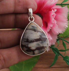 Joyería Artesanal de Plata de Ley 925 con Baño de Platino, Piedra Preciosa de Jaspe Vintage, Diseño Geométrico Simple, Joyería Curativa, Idea de Regalo Unisex - Product Image 3