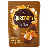 Service de fabrication sous marque privée : Dragées de chocolat noir HALAL 75g enrobées de caramel, amandes, noix de cajou et noix de macadamia