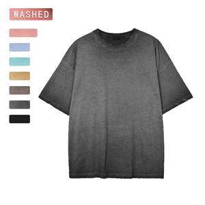 เสื้อผ้าแฟชั่นพรีเมียมแบบย้อมสีเอซิด ขายส่ง เสื้อยืดโอเวอร์ไซส์ผ้าฝ้ายย้อมสีเอซิด ผู้ผลิตเสื้อผ้าสตรีทแวร์ แบรนด์วินเทจสั่งทำได้ - Product Image 5