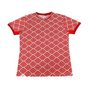 T-shirt à manches courtes pour homme, col rond, coupe classique, imprimé à motifs géométriques, bordure contrastée, style décontracté, tissu tissé 100% polyester - Product Image 3