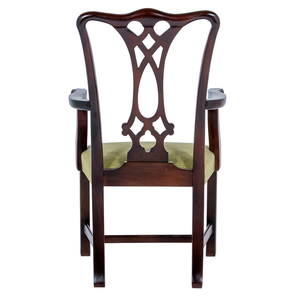 Fauteuil de salle à manger classique style Chippendale en acajou, reproduction antique, dossier à rubans, chaise en bois massif pour salle à manger 1404439 - Product Image 3