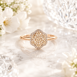Premium 14K Gold Flower Shape <b>Ring</b> with <b>CZ</b> Stone Cluster Designer Wedding Jewelry for Women Buyers - Product Image 1