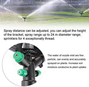 Aspersor de Jardín de 1 Pulgada con Cuatro Boquillas, Sistema de Riego Rotatorio de Plástico, Rociador Giratorio de 360 Grados - Product Image 5