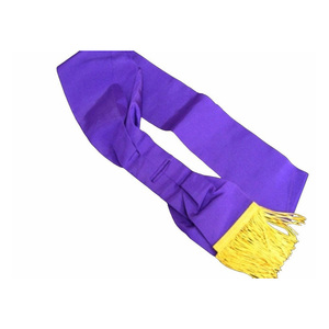 Écharpe traditionnelle de la Croix Rouge de Constantine, violette avec franges dorées, franges dorées de qualité supérieure pour les insignes - Product Image 2