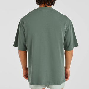 Nouveau T-shirt Homme Oversize Vert en Coton à Manches Courtes Col Rond Imprimé Lettres Style Décontracté Streetwear - Product Image 5