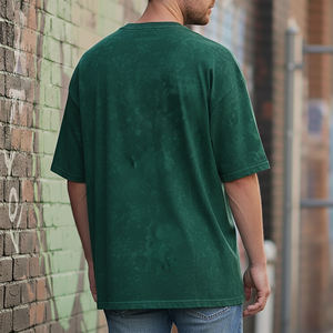 เสื้อยืดคอกลมทรงโอเวอร์ไซส์ผ้าเจอร์ซีย์คอตตอน 100% คุณภาพสูง 220 GSM ซักย้อมสีแบบแอซิดวอช สำหรับผู้ชาย พิมพ์โลโก้ตามสั่ง เหมาะสำหรับใส่ออกกำลังกาย - Product Image 5