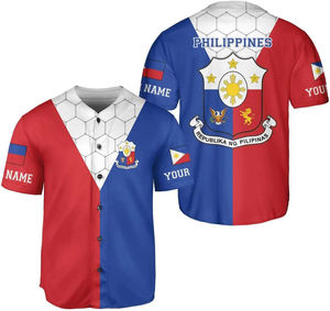 Maillot de baseball drapeau philippin en gros, T-shirt drapeau des Philippines, Maillot des Philippines - Product Image 3