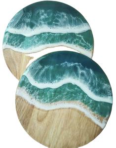 Planche à découper moderne de cuisine ronde Bois et résine Dernières Offre Spéciale Planche à fromage multifonctionnelle - Product Image 1