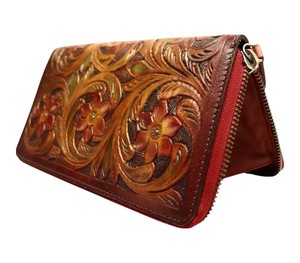 Luxury Handcrafted Genuine Leather Wallet Women <b>RFID</b> Blocking Long Clutch <b>Purse</b> Secure Zipper Closure Multi Card Slots - Product Image 4