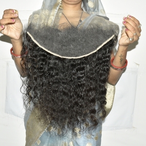 Cheveux humains indiens Remy vierges de qualité supérieure - Cuticules alignées, lisses, blonds, double trame, fixation par clips/tissage/fusion - Product Image 3
