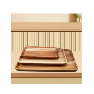 Plateau de service en bois naturel, robuste, pour restaurants et hôtels, empilable, carré, écologique, ustensiles de cuisine - Product Image 4