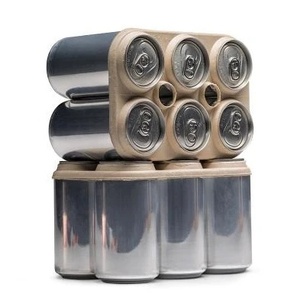 Porta Cervezas Ligero de Pulpa Reciclada para 6 Unidades, Caja Cuadrada Ecológica, Anillos Sin Blanquear, Alternativa a Plástico, Personalizable - Product Image 2