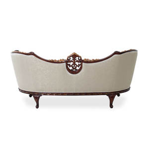 โซฟาห้องนั่งเล่นสามที่นั่งสไตล์ฝรั่งเศสสุดหรู โครงไม้สักแท้ หุ้มผ้า ตกแต่งด้วยงานแกะสลักด้วยมือ เหมาะสำหรับใช้ในโรงแรม - Product Image 3