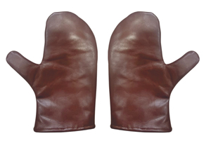 Brown Latex Oven Mitts Heat Resistant Long Wrist Protective Baking <b>BBQ</b> Cooking <b>Grilling</b> - Product Image 3