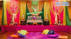 Hindu Wedding Mandap Ceremony Embroidered Backdrop Unique Wedding Mandap Backdrops Hindu Wedding Ceremony Embroidered Backdrop - Product Image 3