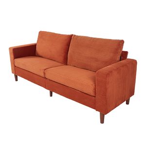 2139 Divano Moderno in Velluto a Coste Arancione per Soggiorno o Balcone (2139OR) - Product Image 4