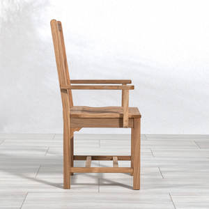 Fauteuil de jardin classique moderne en teck avec lattes verticales pour espace repas extérieur destiné à l'hôtellerie - Product Image 5