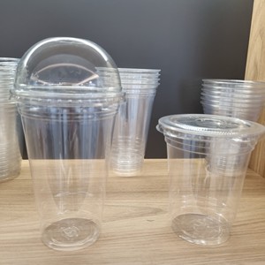Factory Direct Cheap Custom Logo PET Single Wall <b>Plastic</b> <b>Cups</b> Flat/Dome Lids Hot Cold <b>Drink</b> Coffee Tea Juice Takeaway <b>Cups</b> - Product Image 2