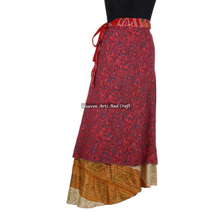 Nouvelle Collection 2026 – Jupe Longue Magique Réversible en Soie Sari pour Femme – Vente en Gros – Robe Jupe Magique Convertible pour Vêtements Féminins - Product Image 3