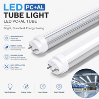 Tube LED AL+PC de 4 pieds à haute efficacité lumineuse avec corps en aluminium et en plastique pour bureau/maison/entrepôt