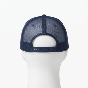 Men's <b>Navy</b> Burgundy Trucker Cap Mesh Back Snapback Baseball <b>Hat</b> Custom Embroidered Logo Adjustable - Product Image 4