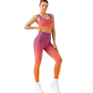 Pastel <b>Tie</b> <b>Dye</b> Women Yoga <b>Sets</b> Soft Feel Nylon Spandex Breathable Fast Dry Four-Way Stretch OEM Activewear Women Yoga <b>Sets</b> - Product Image 3