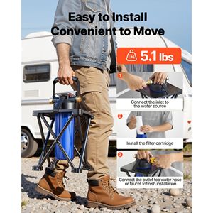 Sistema di filtrazione dell'acqua premium da 5 micron per camper con staffa di montaggio per cartuccia per camper - Product Image 6