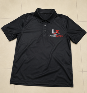 Polo personnalisé uni noir pour homme, séchage rapide, respirant, en polyester, pour le golf, uniforme d'entreprise, polo promotionnel avec logo personnalisé - Product Image 5