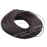 Cordon en cuir perlé naturel noir brun de 2 mm de forme cœur, très demandé, pour la fabrication de bijoux DIY, bracelets décoratifs