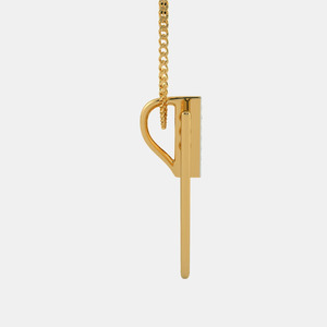 Collier pendentif triangle superposé en or jaune avec diamant de laboratoire - Product Image 2