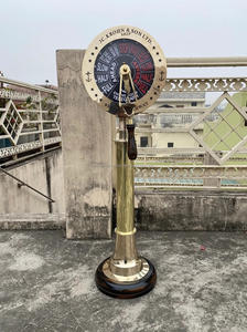 เครื่องควบคุมความเร็วทองเหลืองโบราณแบบเทเลกราฟพร้อมฐานไม้ ของตกแต่งสไตล์เรือเดินสมุทรสำหรับตกแต่งบ้านและสำนักงาน - Product Image 6