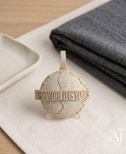 Pendentif Moissanite Taille Ronde Brillante en Argent 925 Plaqué Or Rose et Or, Breloque Hip Hop, Bijou Unisexe - Product Image 6