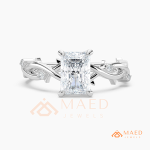 925 Sterling Silver Radiant Cut Moissanite Ring Lab Grown Diamond Engagement Ring for Women Fine Jewelry - Product Image 5