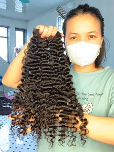 CDYHAIRVN Luxury Vietnamese Curly Raw Human <b>Hair</b> <b>Extensions</b> Non-Remy Hand Tied Weft One Donor Natural Bouncy Curl Pattern Soft - Product Image 2