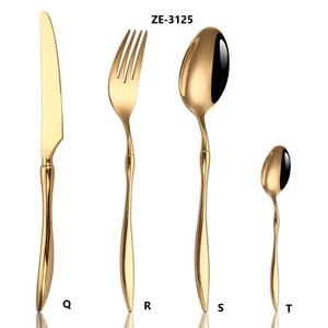Juego de Cubiertos de Acero Inoxidable de Lujo Hechos a Mano para Interiores de Restaurantes Modernos, Acabado Dorado Premium, Cubiertos Metálicos Hechos a Mano - Product Image 3