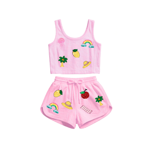 ชุดเซ็ตเสื้อผ้าฝ้ายทรงตรงยาวคลุมเข่าสำหรับผู้หญิง ขายส่ง ชุดเดรสปาร์ตี้ปักลายดอกไม้  แบบสองชิ้น เป็นมิตรกับสิ่งแวดล้อม สำหรับฤดูใบไม้ผลิและฤดูร้อน - Product Image 3