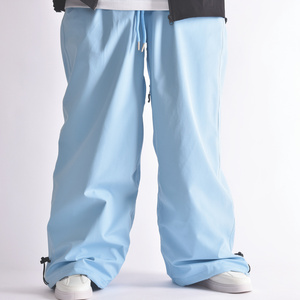 Wholesale Light Blue Baggy Plus Size Ski Pants Waterproof Breathable Fabric Adjustable Cuffs Comfortable Loose Fit for Unisex - Product Image 1