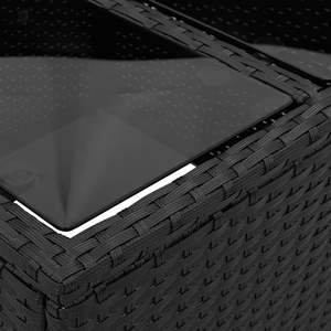 Grand ensemble de canapés de jardin en rotin PE noir avec housses amovibles - Product Image 5