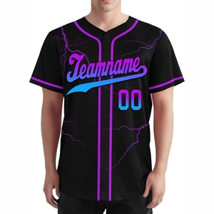 Maillot de baseball personnalisé par sublimation avec impression numérique, vêtements de sport athlétiques pour hommes et garçons - Product Image 2