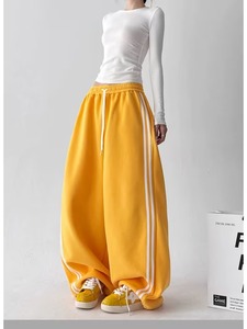 Pantalones de Mujer, Diseño Juvenil, Verano, Corte Recto, Franja Lateral, 100% Algodón, Paleta de Colores Versátil para Uso Diario Informal - Product Image 2