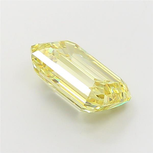Stunning Certified Loose Gemstone Sparkling Stone for High Jewelry Designs <b>Emerald</b> Cut Fancy Vivid Yellow CVD Lab Grown Diamond - Product Image 3